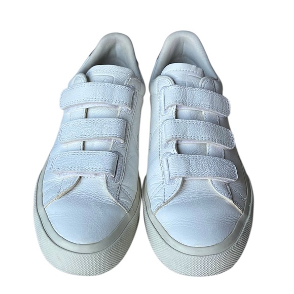 Veja Women's 8 Recife Sneakers 3 Strap Extra White Royal Blue Sustainable Vegan - Picture 4 of 15